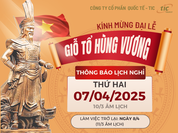 THÔNG BÁO LỊCH NGHỈ LỄ GIỔ TỔ HÙNG VƯƠNG 2025